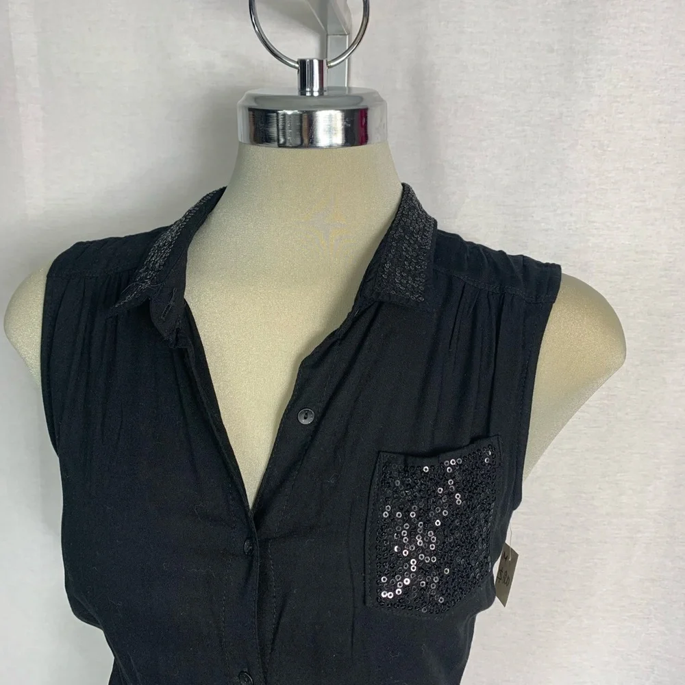 Elegant Jumpsuit Black Embellished  Sequin Pocket Size S - Picture 7 of 9